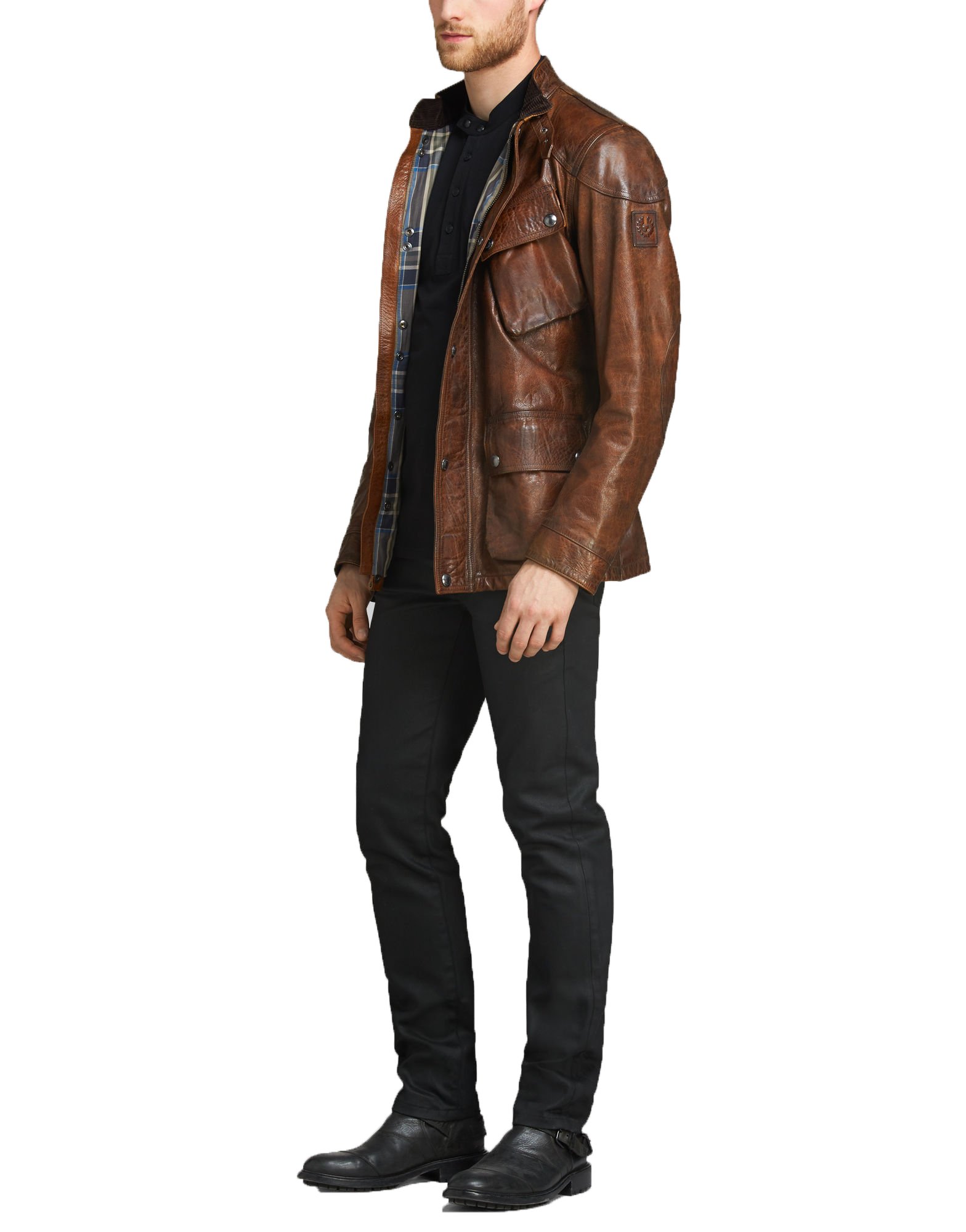Captain Cory Mens Tough Long Spicy Look Genuine Lambskin Leather Jacket, Biker Jacket