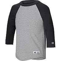 Champion Youth Raglan Baseball T-Shirt_Oxford Grey/Black_S