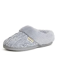 Dearfoams womens Marled Cable Knit Chenille Clog With Wide Widths
