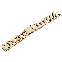 Hadley-Roma Men's MB4485RYSE 20 20-mm Gold Solid Link Stainless Steel Watch Strap