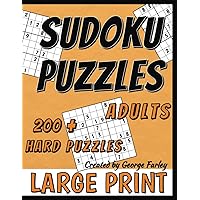Large Print Hard Sudoku Puzzles For Adults: Push Your Logic with Tough Brainteasers