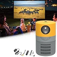 Cylinder Tv Projector for Bedroom, 2024 Best Cylinder Projector, Cylander Tv Projector, Tv Projector with Wifi and Bluetooth, Outdoor Projector with Wifi and Bluetooth (Yellow, Basic version)