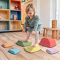 ROBUD Balance Stepping Stones for Kids & Toddlers, 6Pcs Non-slip Kids Stepping Stones, Indoor & Outdoor Play Toys, Balance Stones for Boys & Girls