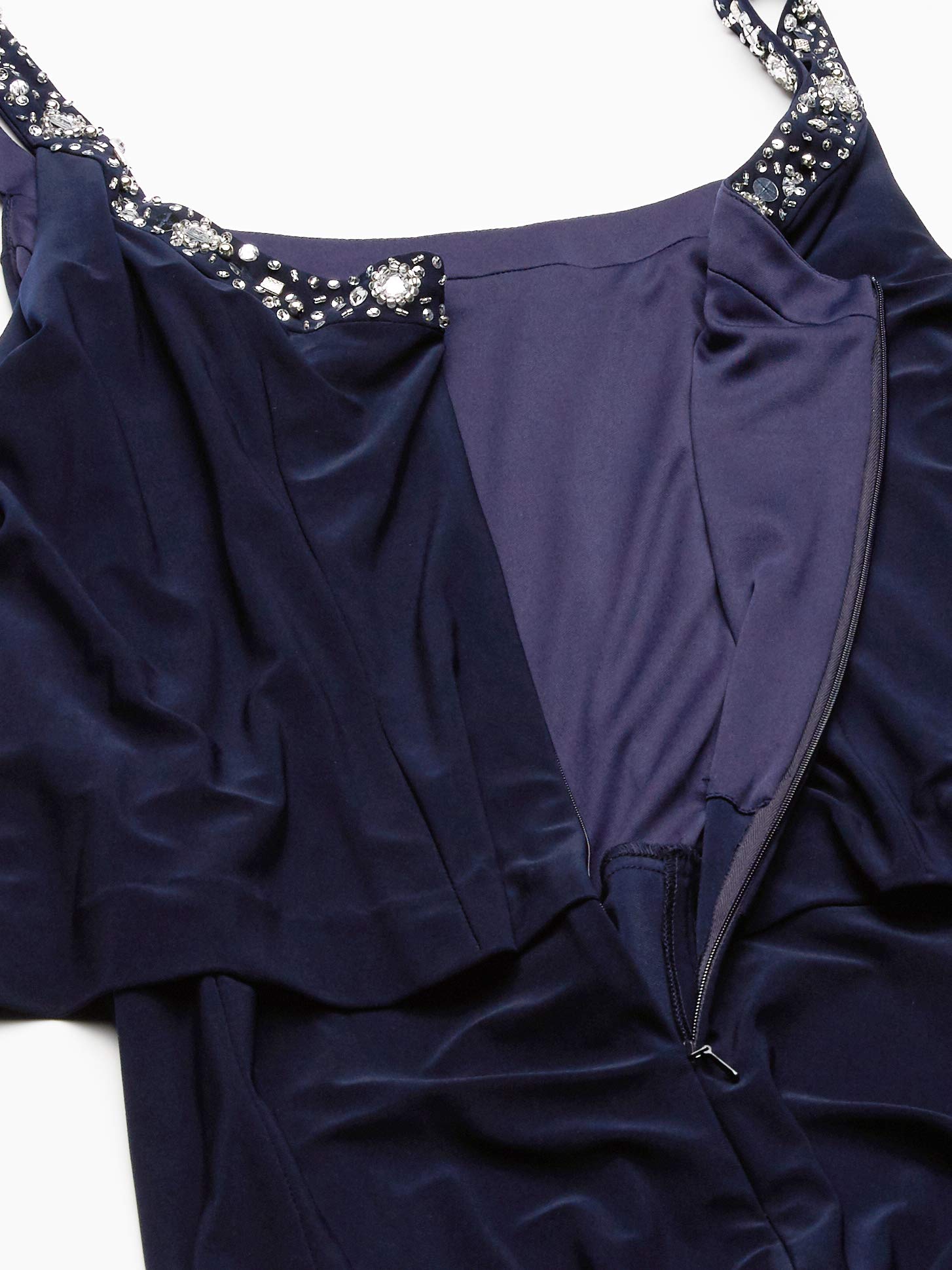 Alex Evenings Women's 2 Piece Tea Length Jacket Dress with Sequin Beaded Trim