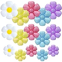 Cadeya 15 Pcs Pastel Daisy Balloons, Huge Macaron Flower Aluminum Foil Balloons for Birthday, Baby Shower, Wedding, Pastel Party, Daisy Party Decorations Supplies