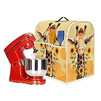 Giraffe Sunflower Stand Mixer Cover for Women Trendy Kitchen Appliance Organizer Bag Cover with Top Handle Fits All Tilt Head & Bowl Lift Models Mixers Kitchen Aid Mixer Accessories