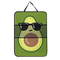 Avocado with Dark Glasses Kick Mats Back Seat Protector Car Seat Back Protector with Storage Pockets