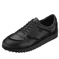 Men's Big Size Black Leather Handcrafted Lightweight Fashion Sneakers Men's Casual Shoes