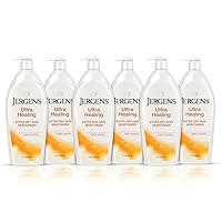 Jergens Ultra Healing Dry Skin Moisturizer, Body and Hand Lotion for Dry Skin, for Quick Absorption into Extra Dry Skin, with HYDRALUCENCE blend, Vitamins C, E, and B5, 32 Ounce (Pack of 6)