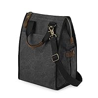 SMRITI Insulated Canvas Lunch Bag for Women/Men-9.6 L Reusable Leakproof Lunch Tote Bag for Work Picnic Beach - Fashion Lunchbox for Adults with Shoulder Strap(Dark Grey)