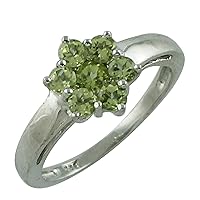 Carillon Stunning Peridot Round Shape 3.5MM Natural Earth Mined Gemstone 925 Sterling Silver Ring Wedding Jewelry for Women & Men