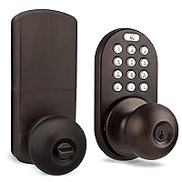 MiLocks TKK-02OB Digital Door Knob Lock with Electronic Keypad, Oil Rubbed Bronze, Keypad Lockable