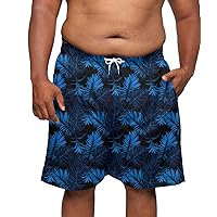 Big and Tall Swim Trunks Mesh Lining Plus Size Swim Shorts Beach Board Shorts(3XL-6XL)