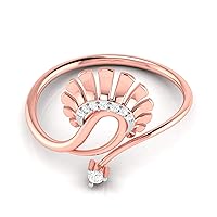VVS IGI Certified Unique Sun Style Ring 10K White/Yellow/Rose Gold With 0.036 Carat Natural Diamond Wedding Ring For Women