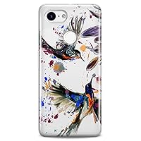 TPU Case Compatible for Google Pixel 8 Pro 7a 6a 5a XL 4a 5G 2 XL 3 XL 3a 4 Cute Slim fit Phone Clear Soft Flexible Silicone Lux Girl Colorful Design Print Lovely CuteBeautiful Hummingbird