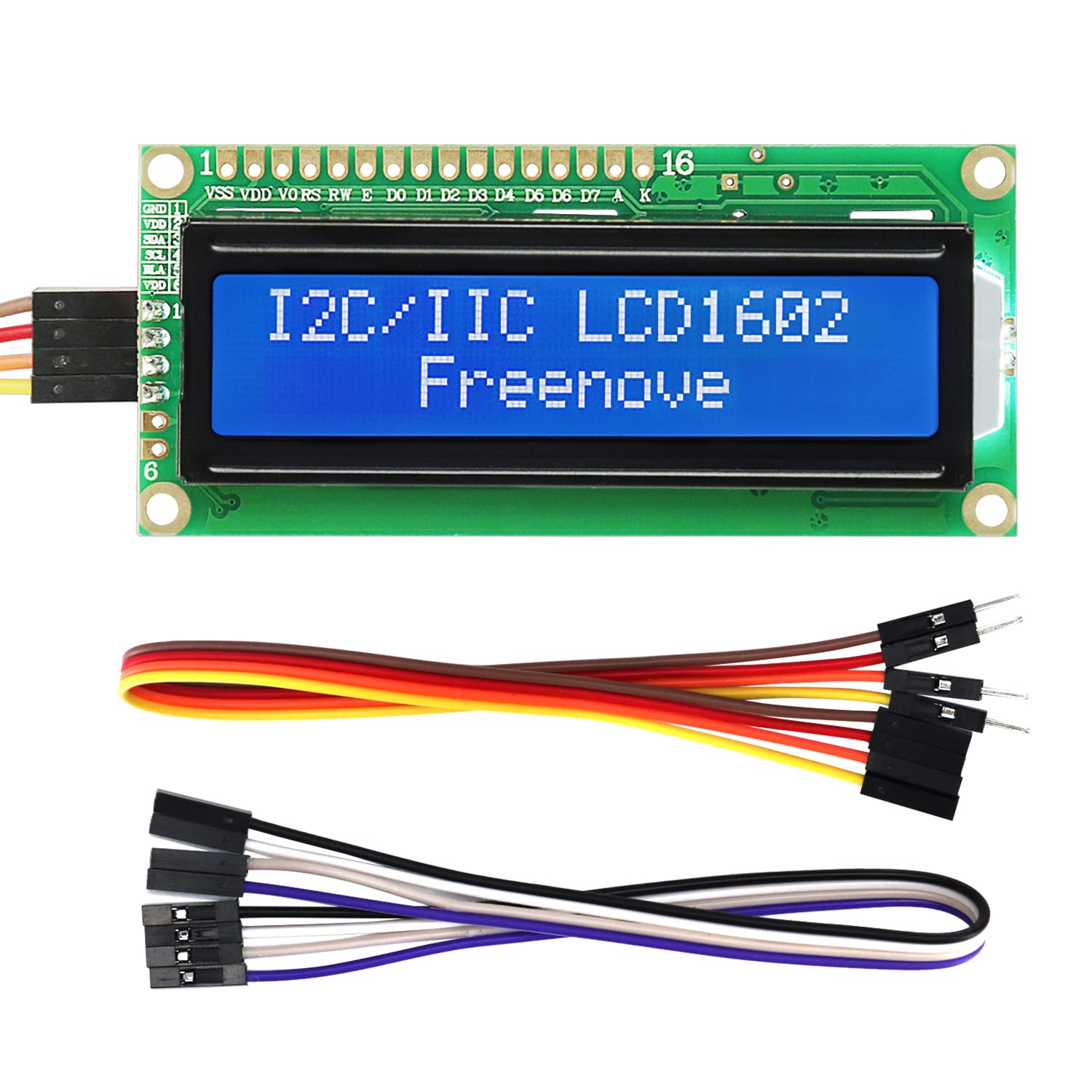 Buy Freenove I2c Lcd 1602 Module New Type Iic Twi Serial 16x2 Display Compatible With Arduino 1906