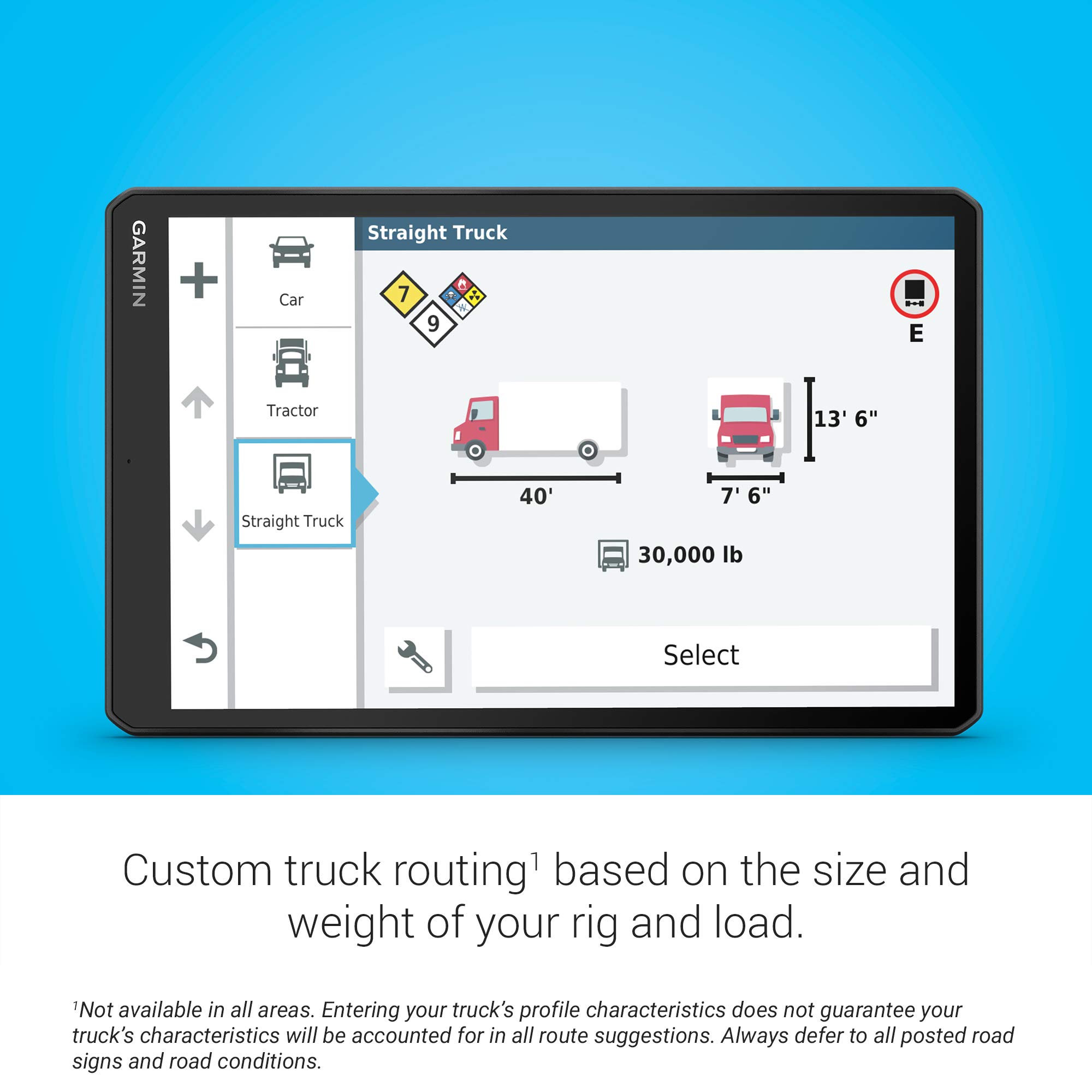 Garmin dēzl OTR1000, 10-inch GPS Truck Navigator, Easy-to-read Touchscreen Display, Custom Truck Routing and Load-to-dock Guidance