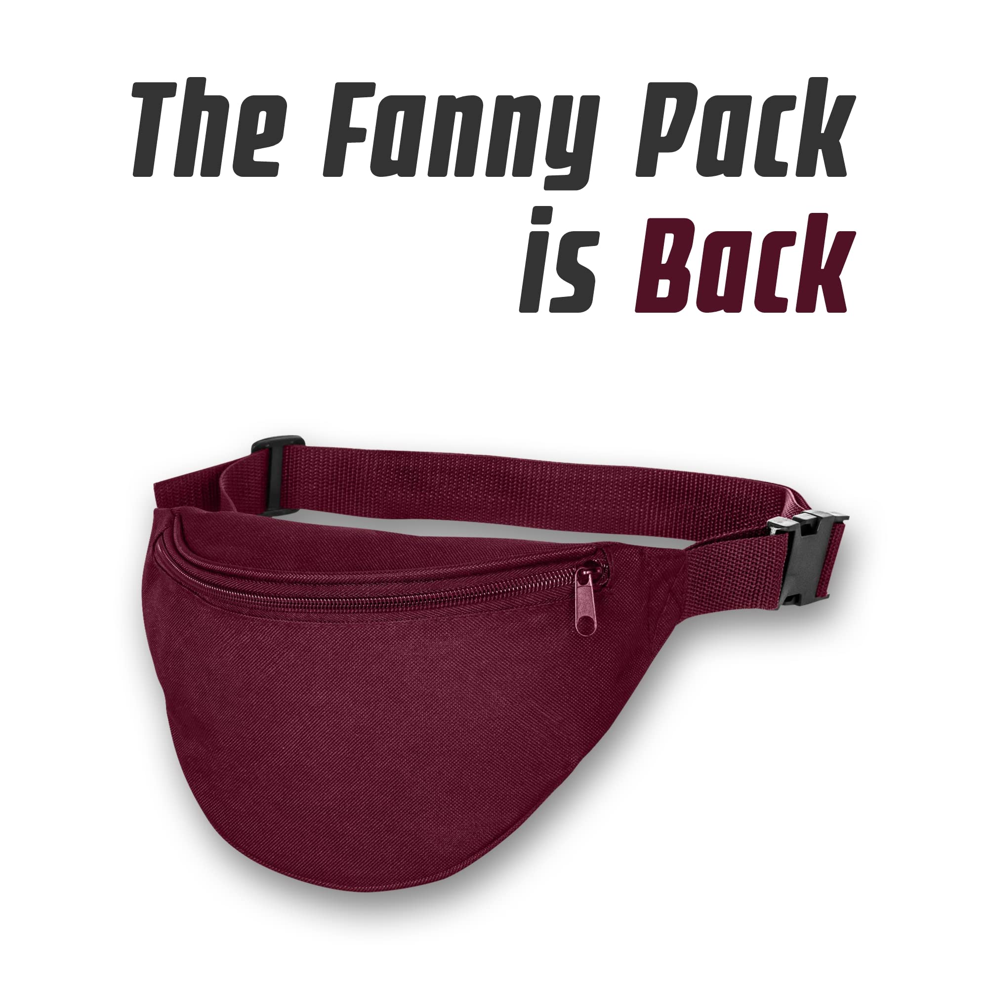 BuyAgain Fanny Pack, Unisex 2 Zipper Quick Release Buckle Travel Sport Running Waist Fanny Pack For Women Men