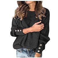 Womens Sweaters Women's 2023 Fall Winter Long Sleeve Knit Sweater Plus Size Turtleneck Slouchy Chunky Pullover Tops