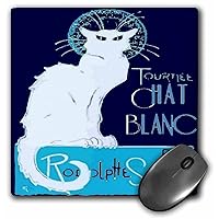 3dRose - Tournee Chat Blanc Parody Le Chat Noir - Distressed - Mouse Pad - (mp-356210-1)