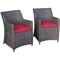 Sea Island Wicker CT-M-1-SP (CT-M-1) Patio Lounge Chair Set with Red Cushion