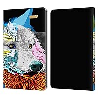 Head Case Designs Officially Licensed Michel Keck Wolf Animal Collage Leather Book Wallet Case Cover Compatible with Kindle Paperwhite 1/2 / 3