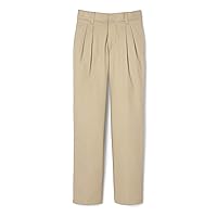 French Toast Boys' Adjustable Waist Relaxed Fit Pleated Pant (Standard & Husky)