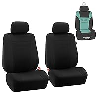 FH Group Car Seat Covers Cosmopolitan Flat Cloth Car Seat Covers Front Seats Only Black Automotive Seat Covers, Airbag Compatible Universal Fit Interior Accessories Cars Trucks SUV Car Accessories