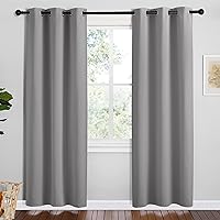 NICETOWN Thermal Insulated Grommet Blackout Curtains, Silver Grey, 2 Panels, W42 x L78 -Inch, Kids Window Drape Panel for Nursery, Privacy Short Curtains