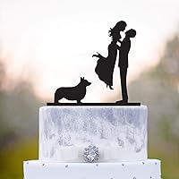 Wedding Cake Topper With Dog Welsh Corgi Wedding Cake Topper Cake Topper Dog Topper With Dog Cake Topper With Dog Corgi Dog Cake Topper A29, Black