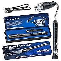Rechargeable Magnetic Pickup Tool, Fathers Day Dad Gifts for Men, Telescoping Magnetic Flashlights with Extendable Magnet Stick, Cool Gadgets Gifts for Men, Dad, Husband