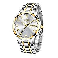 LIGE Men's Fashion Sport Waterproof Analog Quartz Watches with Stainless Steel Business Wrist Watch