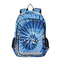 ALAZA Tie Dye Blue Swirl Design Laptop Backpack Purse for Women Men Travel Bag Casual Daypack with Compartment & Multiple Pockets