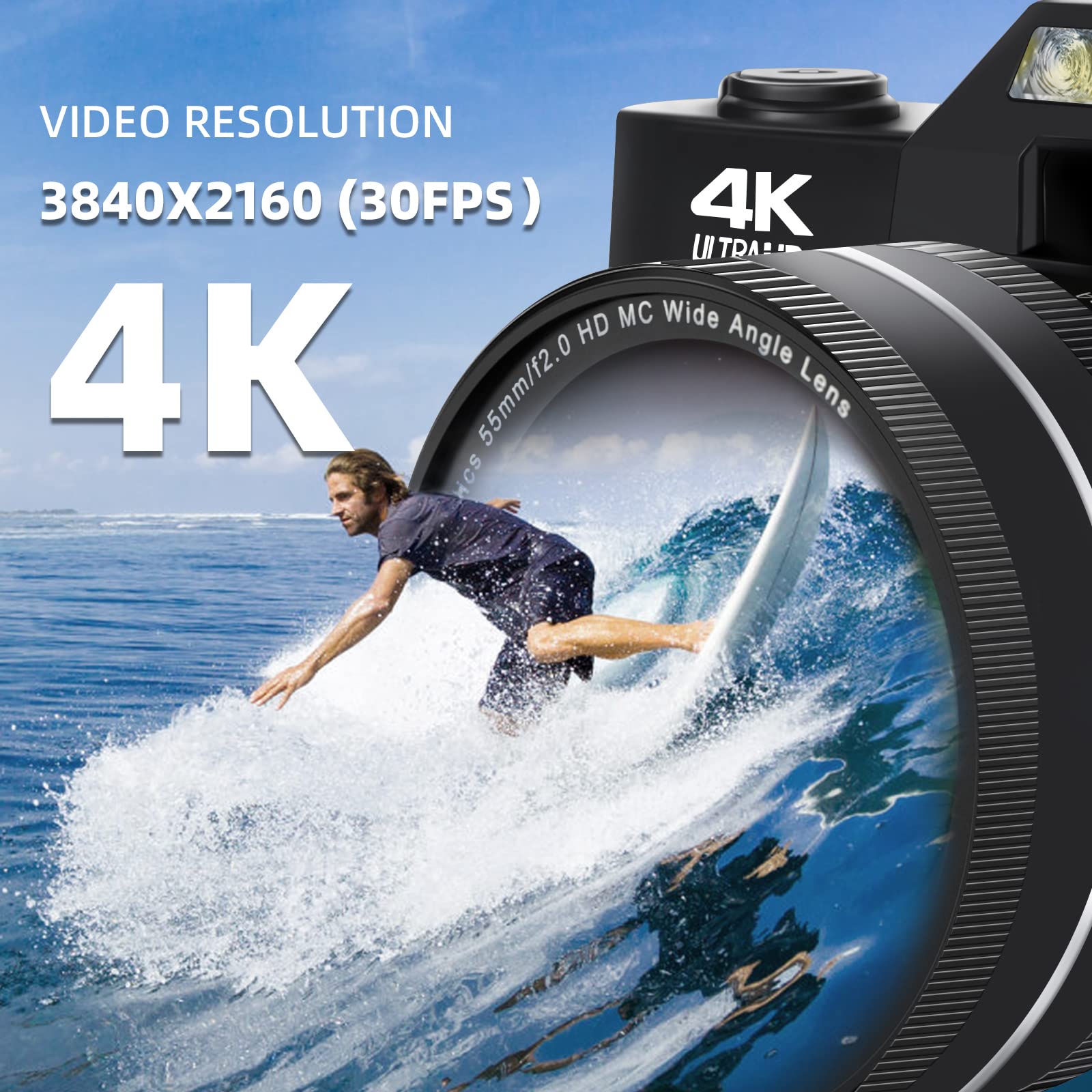 Digital Camera 4K Camcorder 48MP 3.0