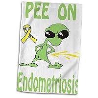 3dRose Super Funny Peeing Alien Supporting Causes for Endometriosis - Towels (twl-120680-1)