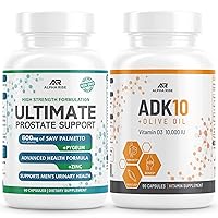 Best Over-The-Counter Prostate Support - Prostate Health Supplement for Men (60 Capsules) + ADK 10 Vitamin Supplement + Olive Oil for Better Absorption (90 Vegetarian Capsules)