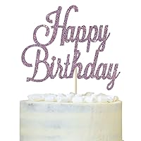 Purple Glitter Happy Birthday Cake Topper, Birthday Party Decorations Supplies