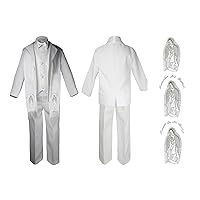 Baby Boy Kid Christening Baptism Formal White Suit Stole Silver Mary Maria Sm-7