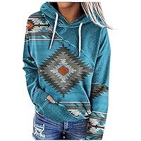 Ethnic Style Hoodies for Women Aztec Graphic Hooded Pullover Sweatshirts Trendy Printing Shirts Fall Clothes Tops