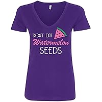 Threadrock Women's Don't Eat Watermelon Seeds V-Neck T-Shirt