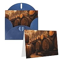 Greeting Cards With Envelopes Thank You Card Wine Oak Container Blank Note Cards Folding Party Invitations Card For Birthday Blank Greeting Note Cards Christmas Card For Holiday 8