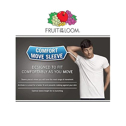 Fruit of the Loom Men's Eversoft Cotton Stay Tucked V-Neck T-Shirt