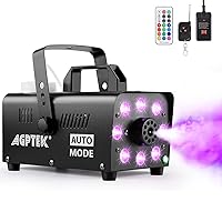 Smoke Machine, Fog Machine with 13 Colorful LED Lights Effect, 500W and 2000CFM Fog with 1 Wired Receiver and 2 Wireless Remote Controls, Perfect for Wedding, Halloween, Party and Stage Effect