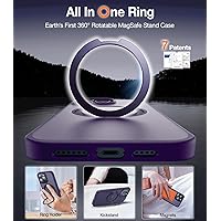 TORRAS Basic Case Black & 360 Rotatable Magnetic Stand Case for iPhone 14 Pro Max Purple