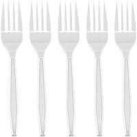 Blue Sky Premium Disposable Plastic White Forks - 100 Count | Durable & Elegant for Parties, Catering, and Daily Use