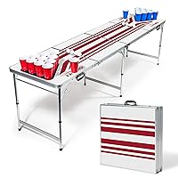 EastPoint Sports Easy Folding Drinking Game Pong Tailgate Tables with Cups and Balls, Perfect for Cookouts, Yards, Parties, Park, BBQ, Beach and More,Americana KA-Pong Table + Cups