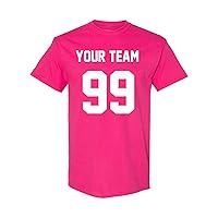 Add Your Own Name and Number Custom Jersey Sports Adult T-Shirt Tee