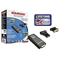 Diamond Multimedia USB 3.0 to VGA/DVI/HDMI Video Graphics Adapter up to 2048x1152 / 1920x1080 - Windows 11, 10, 8.1, 8, 7, XP, MAC OS and Android 5.0 and Higher