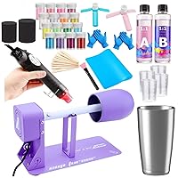 LFSUM Cup Turner for Crafts Tumbler,Tumbler Cup Spinner,Glitter Powder,Epoxy Resin kit for Tumblers for Beginners with Epoxy and Heat Gun (1X-Purple+Resin Mixer)