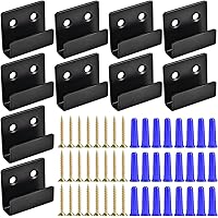 10 Pack Wall Mounted Mirror Clips Stainless Steel U Brackets with Screws Mirror Hanging Kit Heavy Duty Picture Hooks Tile Hanger for Large Mirrors, Picture Frame Ceramic Wall Display, Large